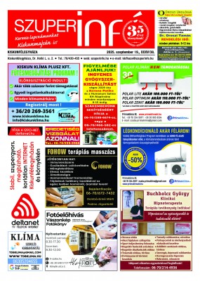 Kiskunfélegyházi Szuperinfó 2025. szeptember 19.
