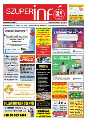 Kiskunfélegyházi Szuperinfó 2026. március 27.