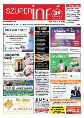 Kiskunfélegyházi Szuperinfó 2026. május 8.