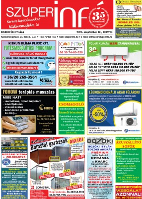 Kiskunfélegyházi Szuperinfó 2025. szeptember 12.
