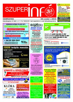 Kiskunfélegyházi Szuperinfó 2025. november 7.