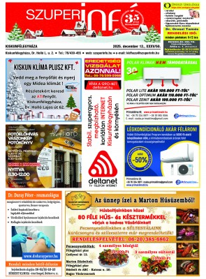 Kiskunfélegyházi Szuperinfó 2025. december 12.
