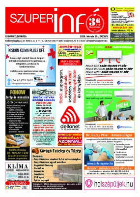 Kiskunfélegyházi Szuperinfó 2026. február 20.